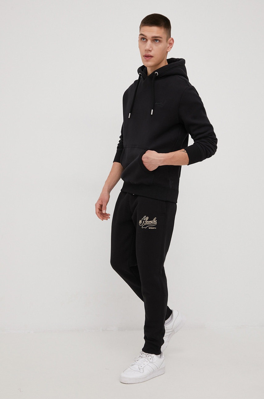 

Кофта Superdry мужская цвет чёрный однотонная