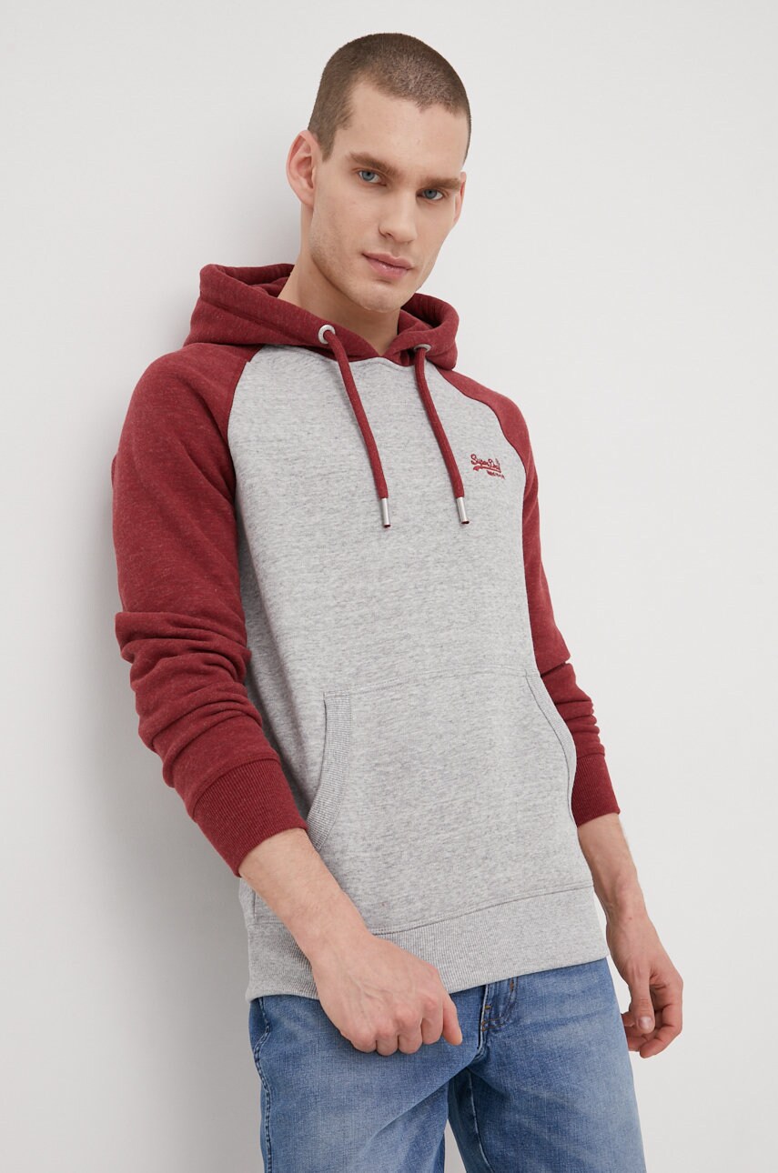 Superdry bluza barbati, culoarea gri, modelator