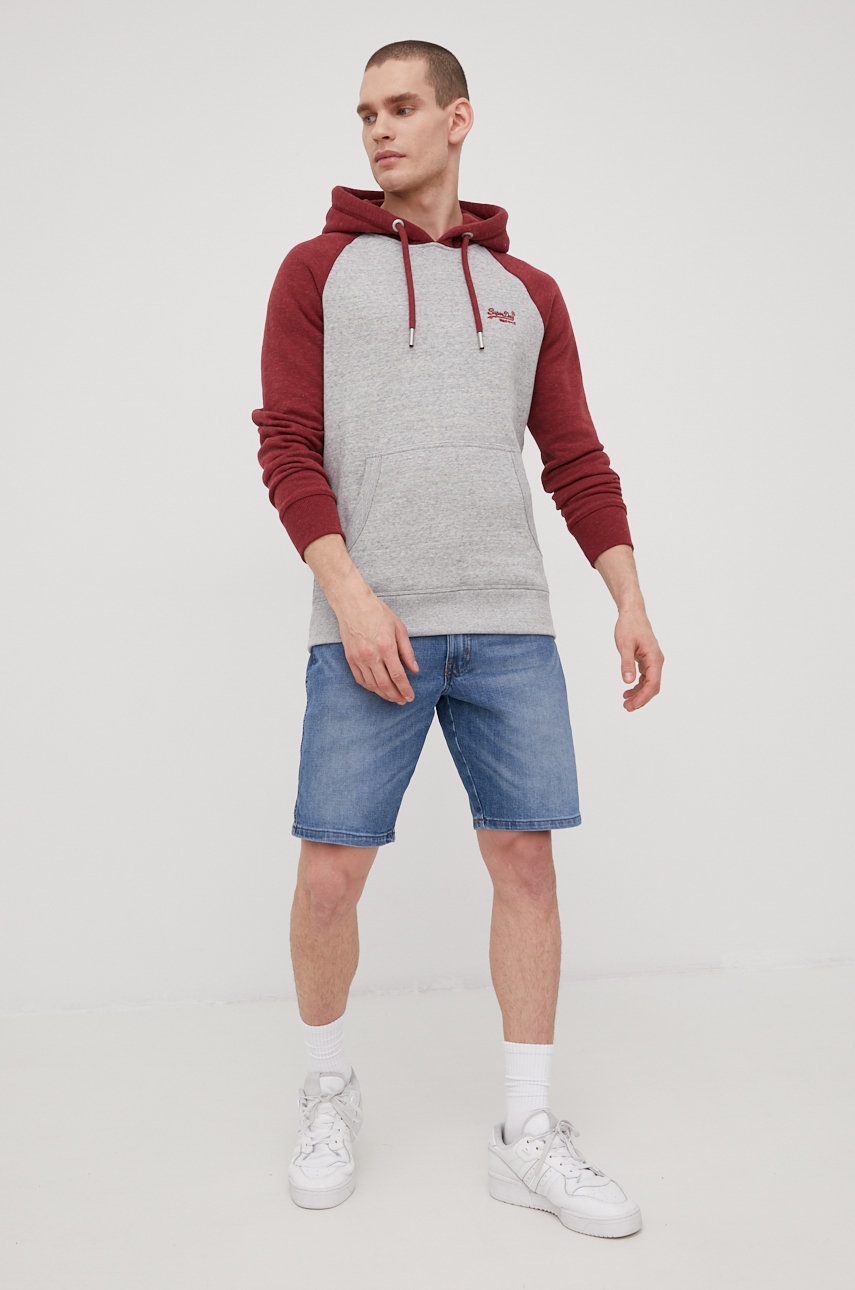 

Кофта Superdry чоловіча колір сірий візерунок