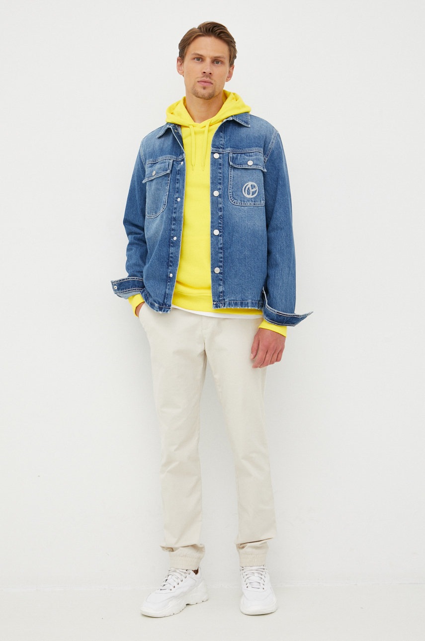 

Бавовняна кофта Lyle & Scott чоловіча колір жовтий однотонна