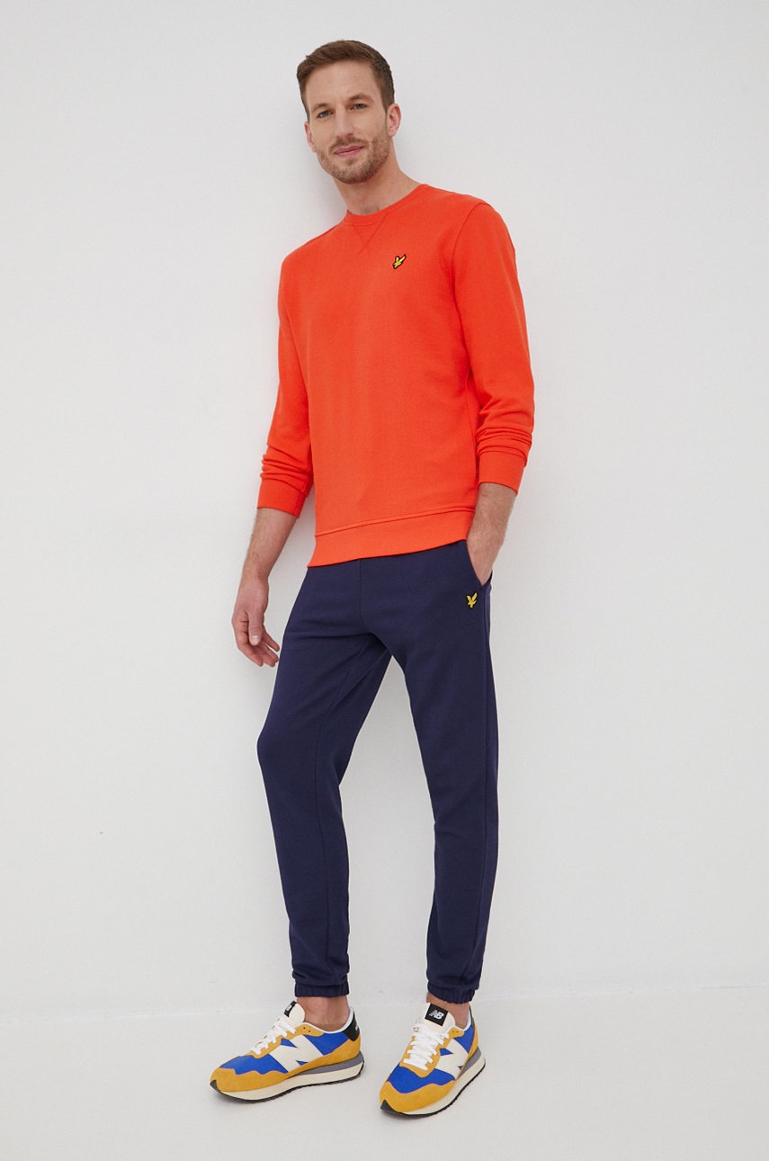 

Бавовняна кофта Lyle & Scott чоловіча колір помаранчевий однотонна