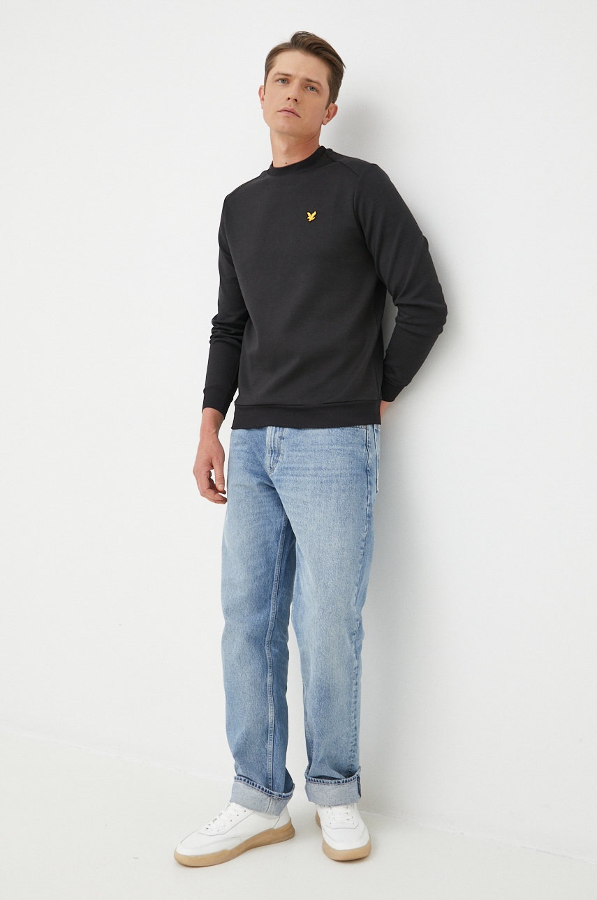 

Кофта Lyle & Scott мужская цвет чёрный однотонная
