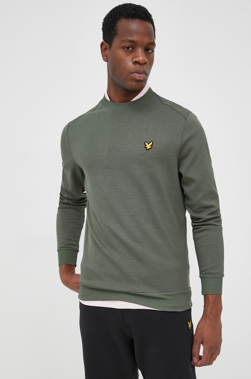 

Кофта Lyle & Scott мужская цвет зелёный однотонная