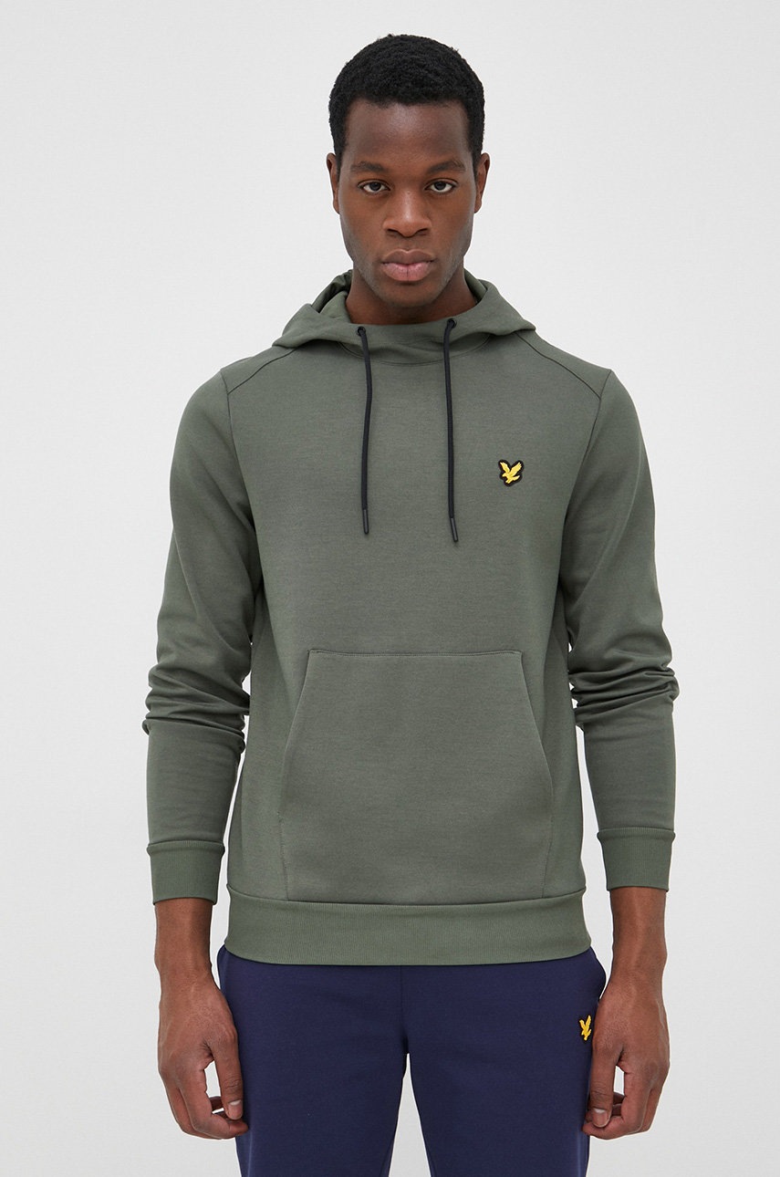 

Суичър Lyle & Scott мъжка в зелено с изчистен дизайн, Зелен