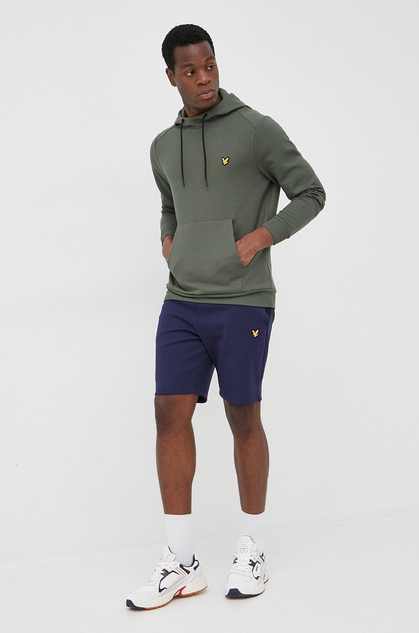 

Кофта Lyle & Scott чоловіча колір зелений однотонна