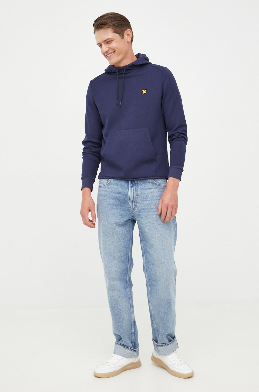 

Кофта Lyle & Scott мужская цвет синий однотонная