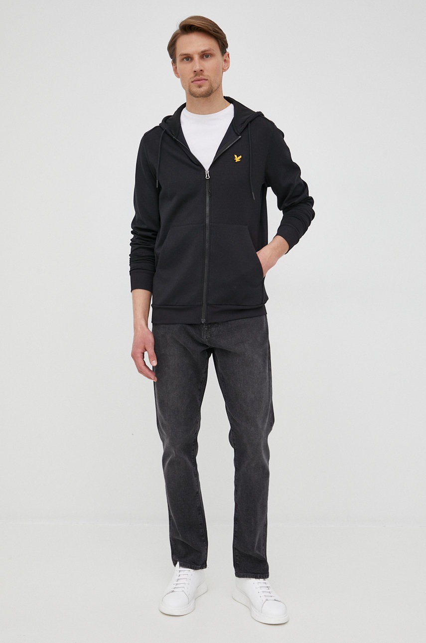 

Кофта Lyle & Scott чоловіча колір чорний однотонна