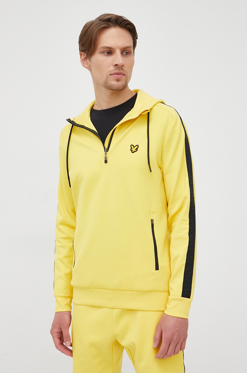 

Кофта Lyle & Scott мужская цвет жёлтый с аппликацией