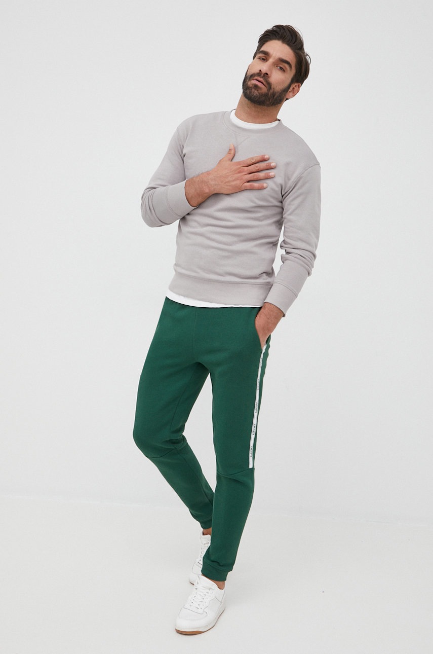 

Суичър United Colors of Benetton мъжка в сиво с изчистен дизайн, Сив