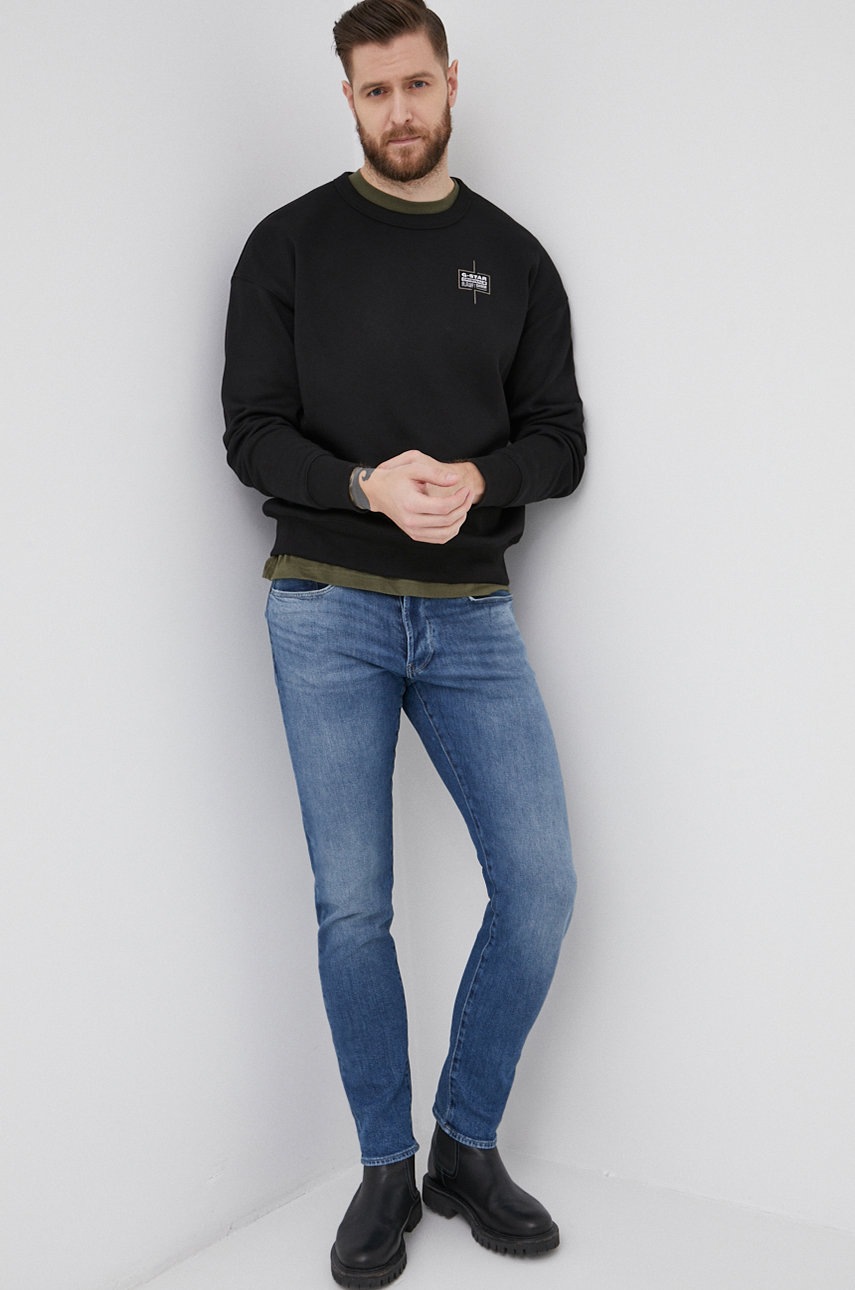 

Кофта G-Star Raw чоловіча колір чорний однотонна