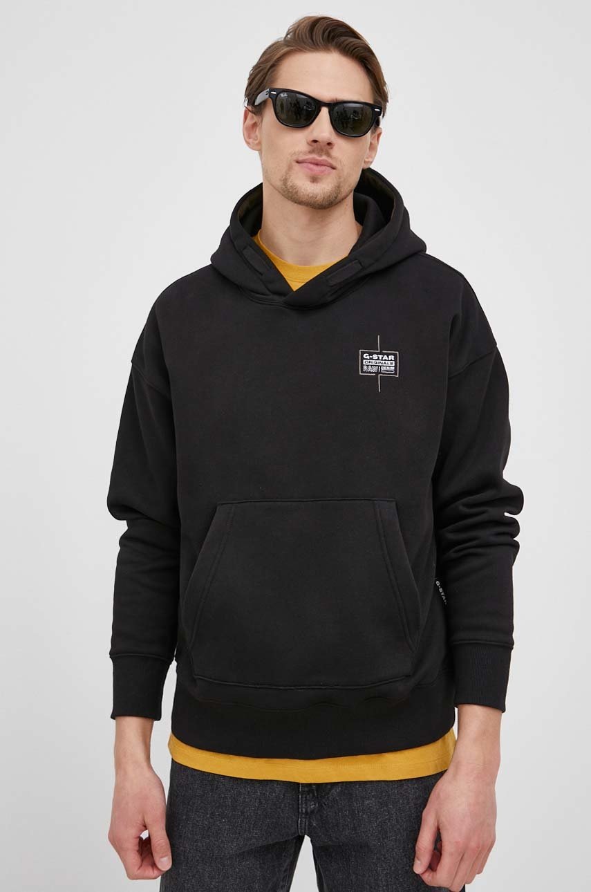 

Суичър G-Star Raw мъжка в черно с изчистен дизайн, Черен