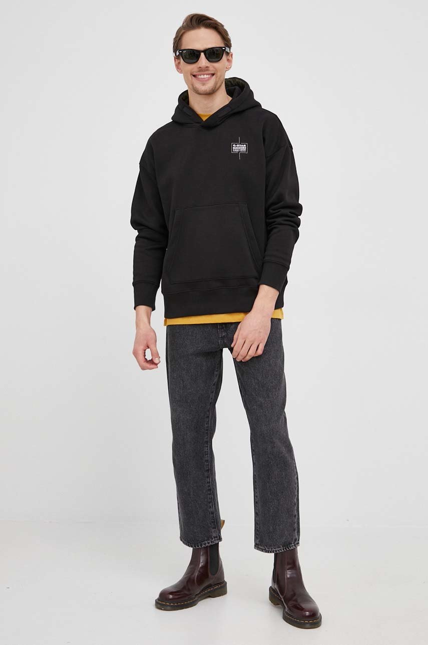 

Кофта G-Star Raw чоловіча колір чорний однотонна