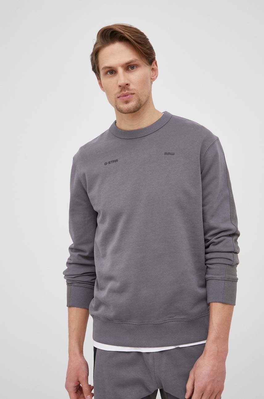 

Бавовняна кофта G-Star Raw чоловіча колір сірий з аплікацією