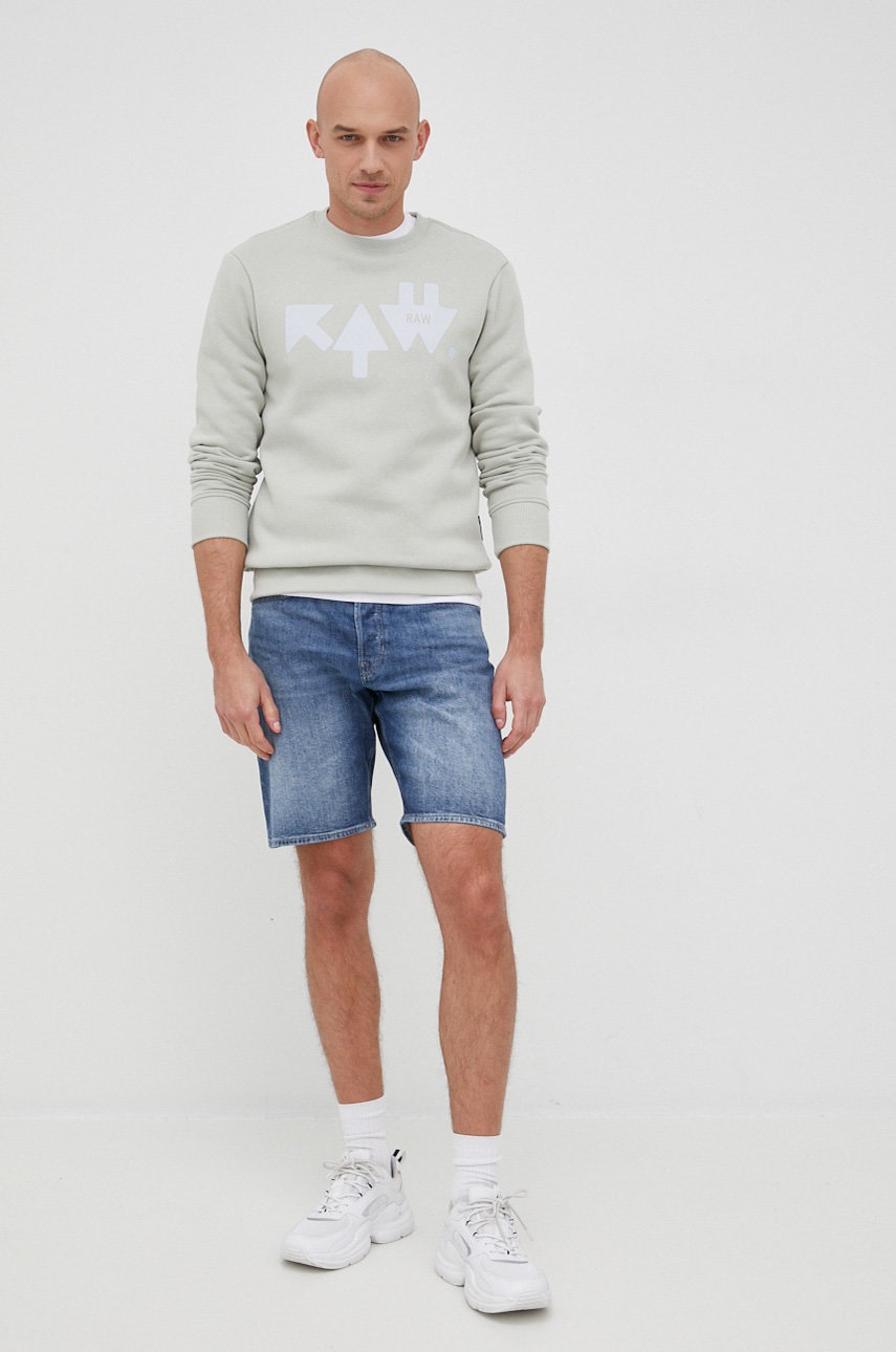 

Кофта G-Star Raw чоловіча колір сірий з принтом