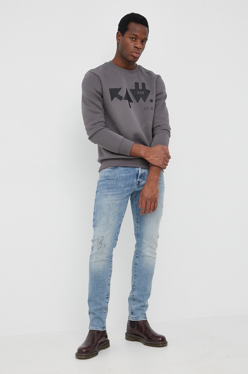 

Кофта G-Star Raw чоловіча колір сірий з принтом