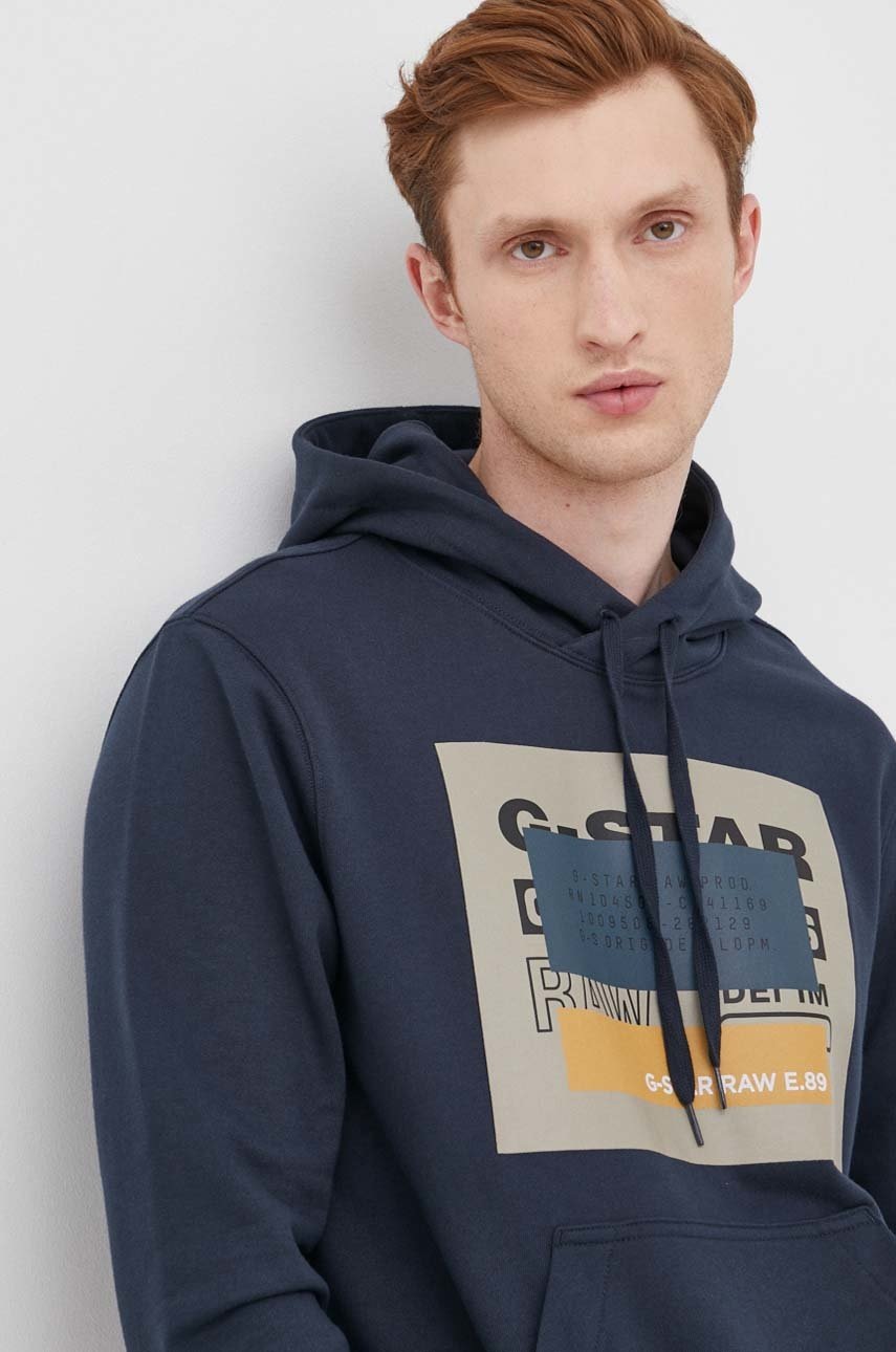 

Суичър G-Star Raw мъжка с принт, Тъмносин