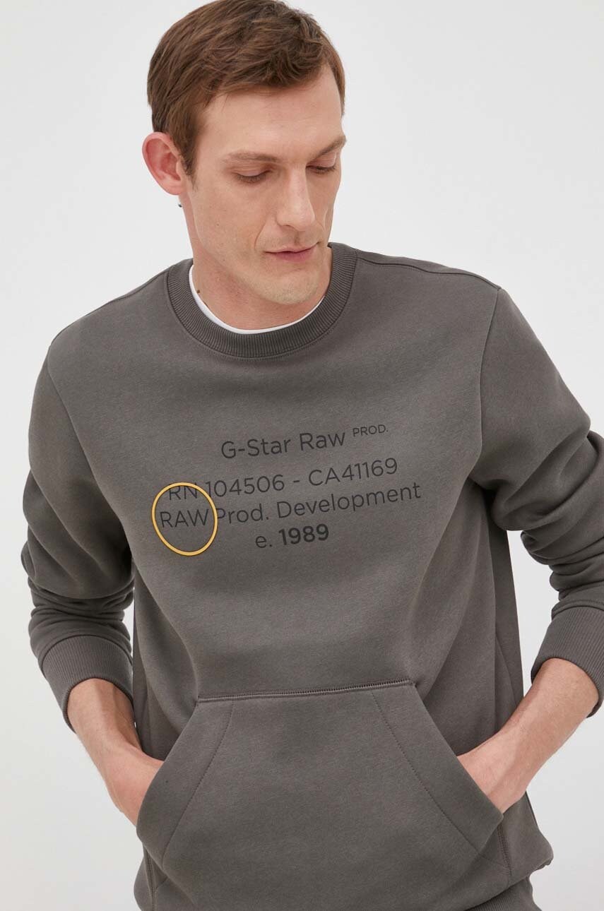 G-star raw bluza barbati, culoarea verde, melanj