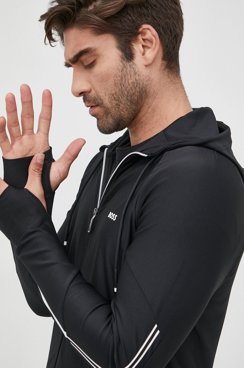

Суичър BOSS Boss Athleisure мъжки в черно с изчистен дизайн, Черен