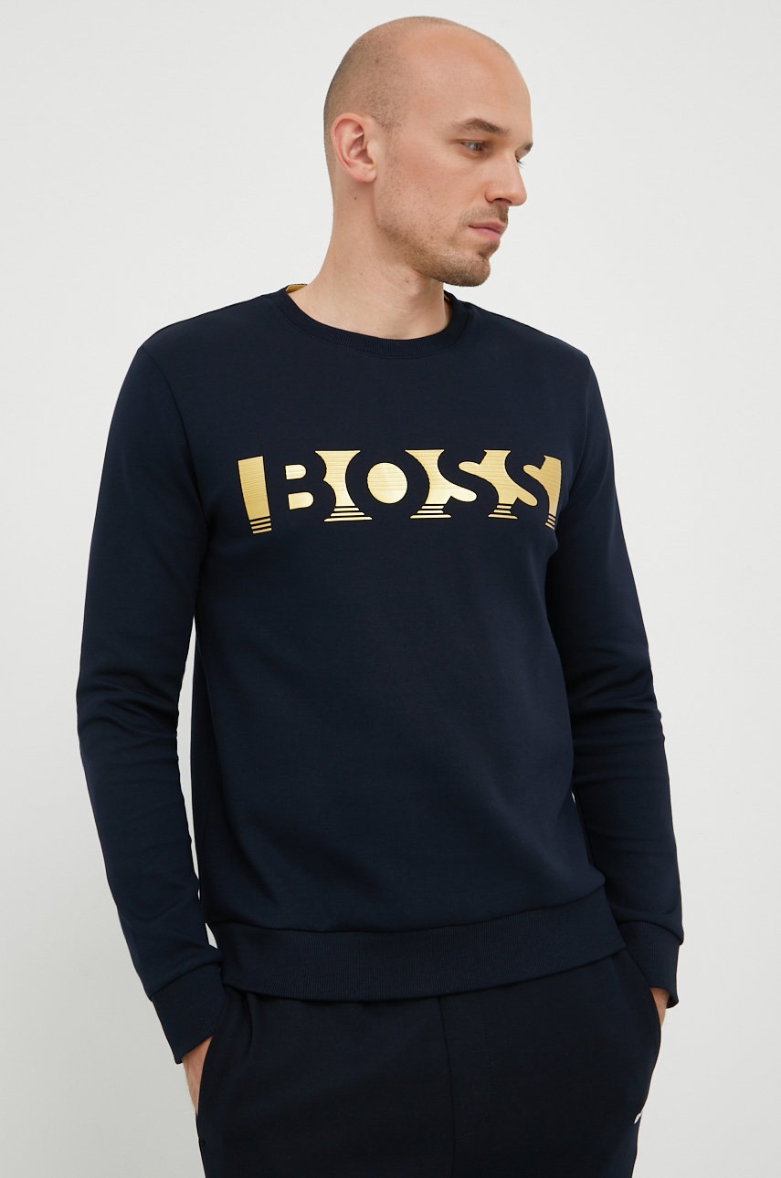

Суичър BOSS Boss Athleisure мъжки в тъмносиньо с принт, Тъмносин