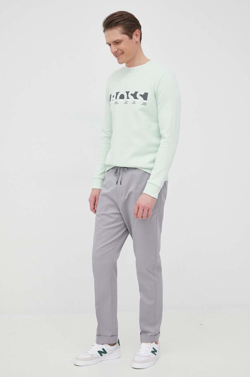 

Кофта BOSS Boss Athleisure чоловіча колір зелений з принтом