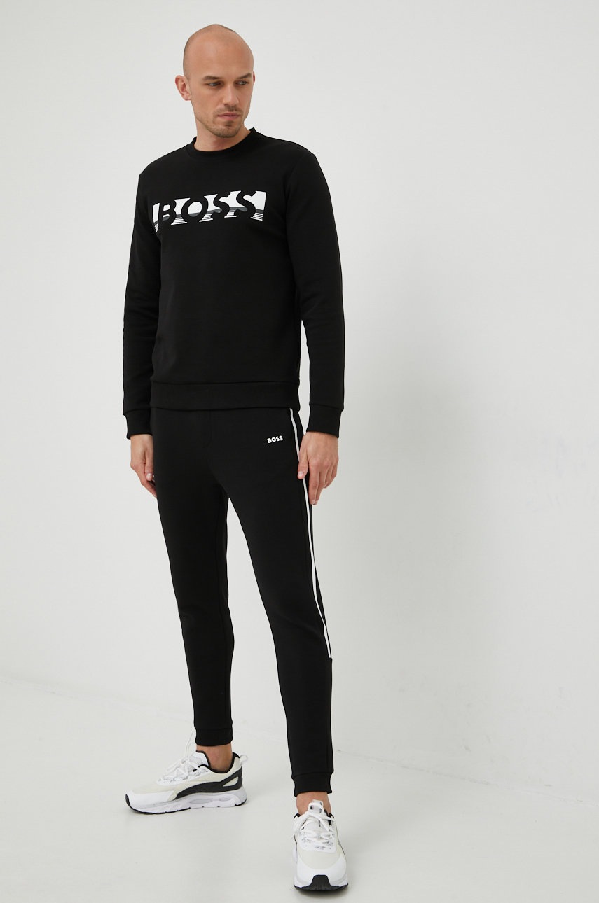 

Кофта BOSS Boss Athleisure мужская цвет чёрный с принтом