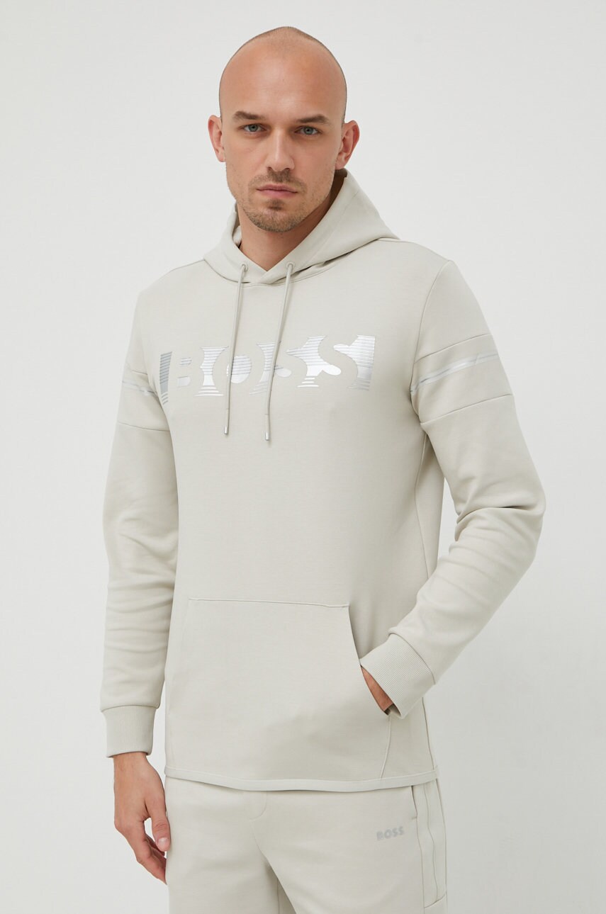 

Суичър Boss Boss Athleisure мъжки в бежово с принт, Бежов