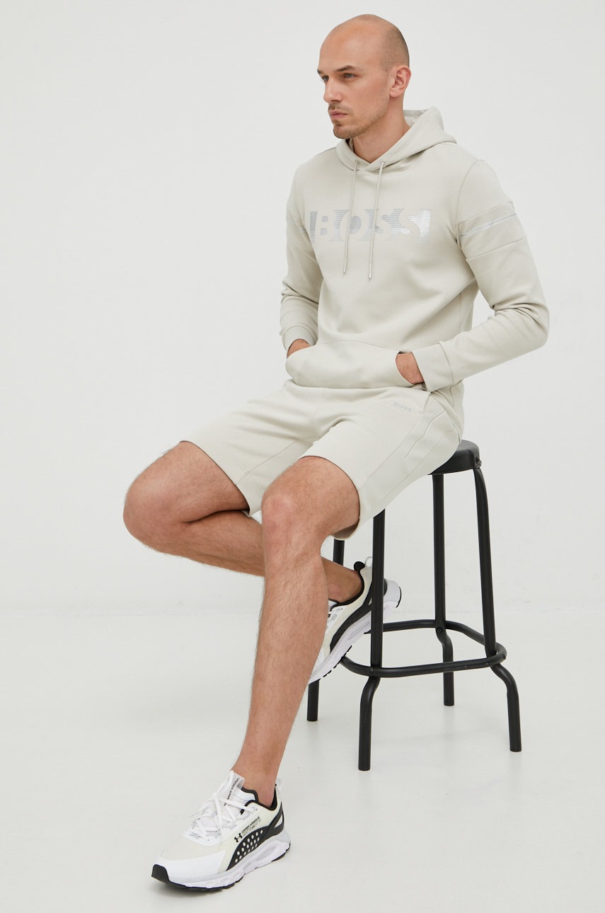

Кофта Boss Boss Athleisure мужская цвет бежевый с принтом