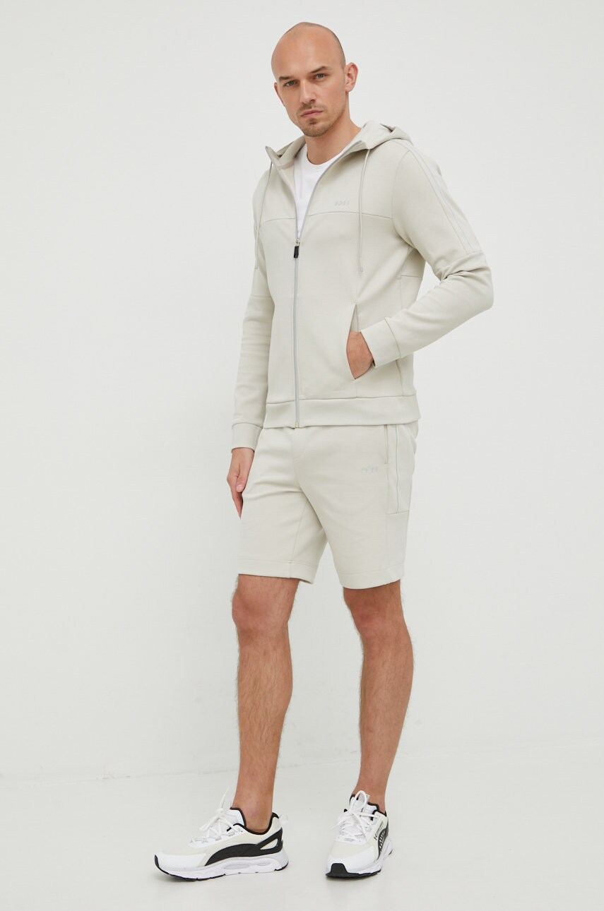 

Кофта BOSS Boss Athleisure мужская цвет бежевый с принтом
