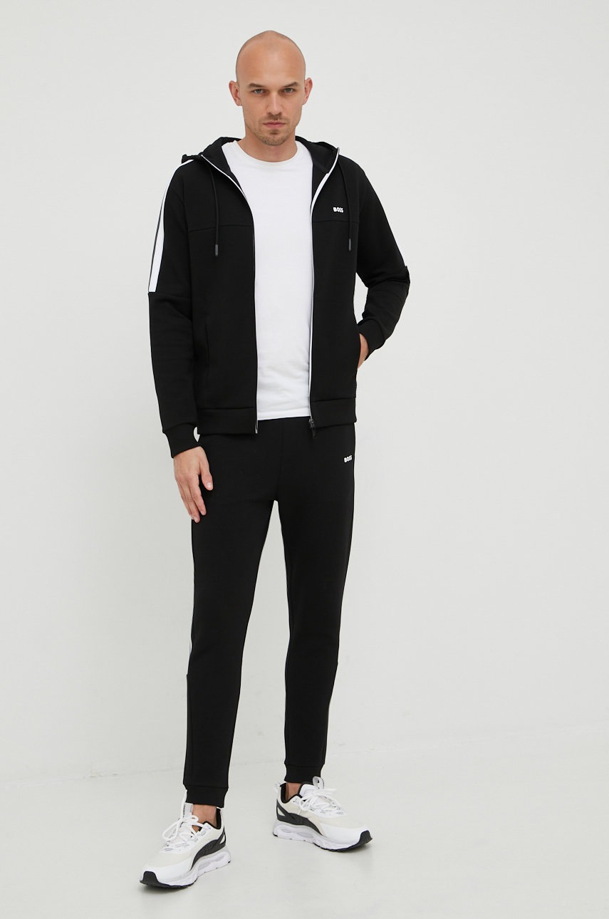 

Кофта BOSS Boss Athleisure мужская цвет чёрный с принтом