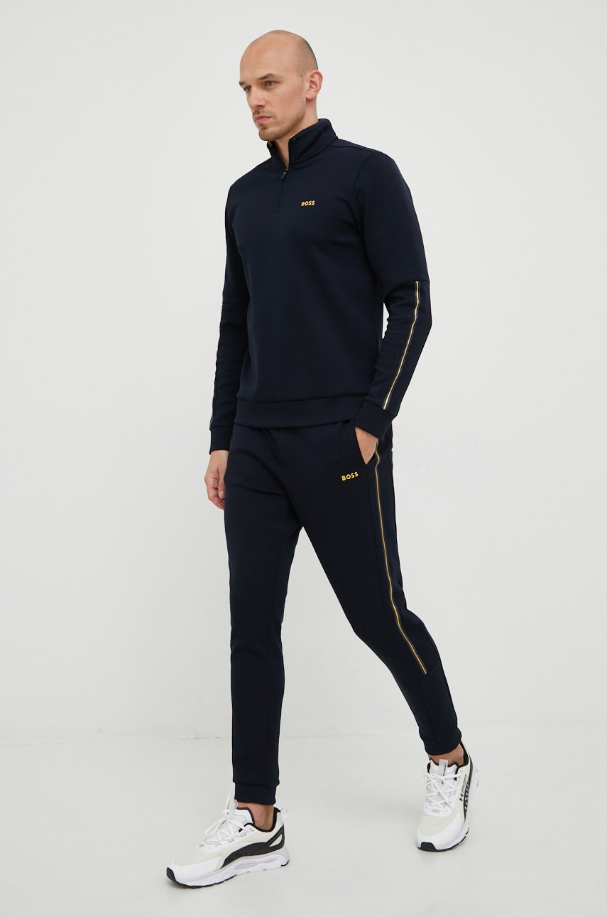 

Кофта BOSS Boss Athleisure мужская цвет синий с принтом