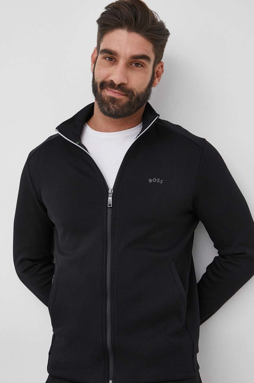 

Суичър BOSS Boss Athleisure мъжки в черно с изчистен дизайн, Черен