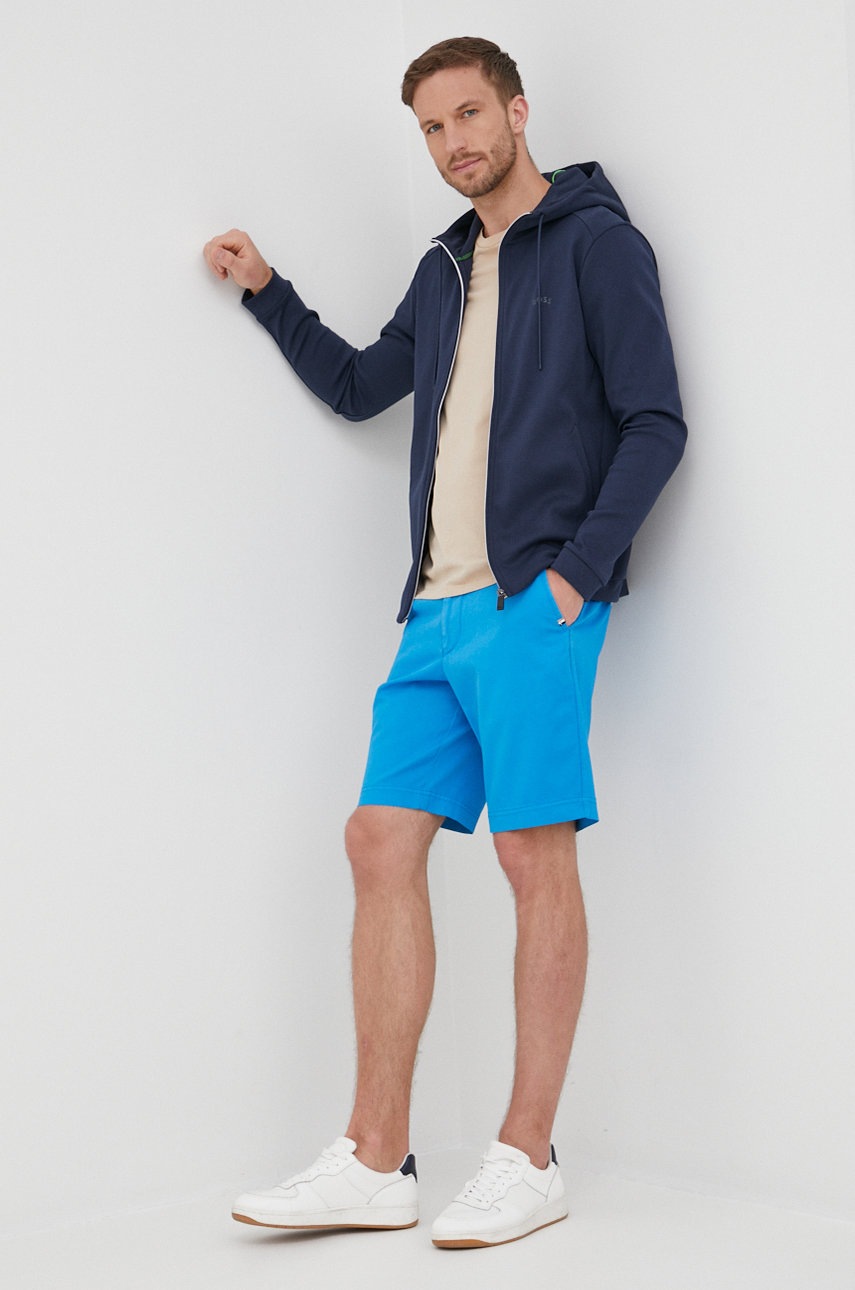 

Кофта BOSS Boss Athleisure мужская цвет синий однотонная
