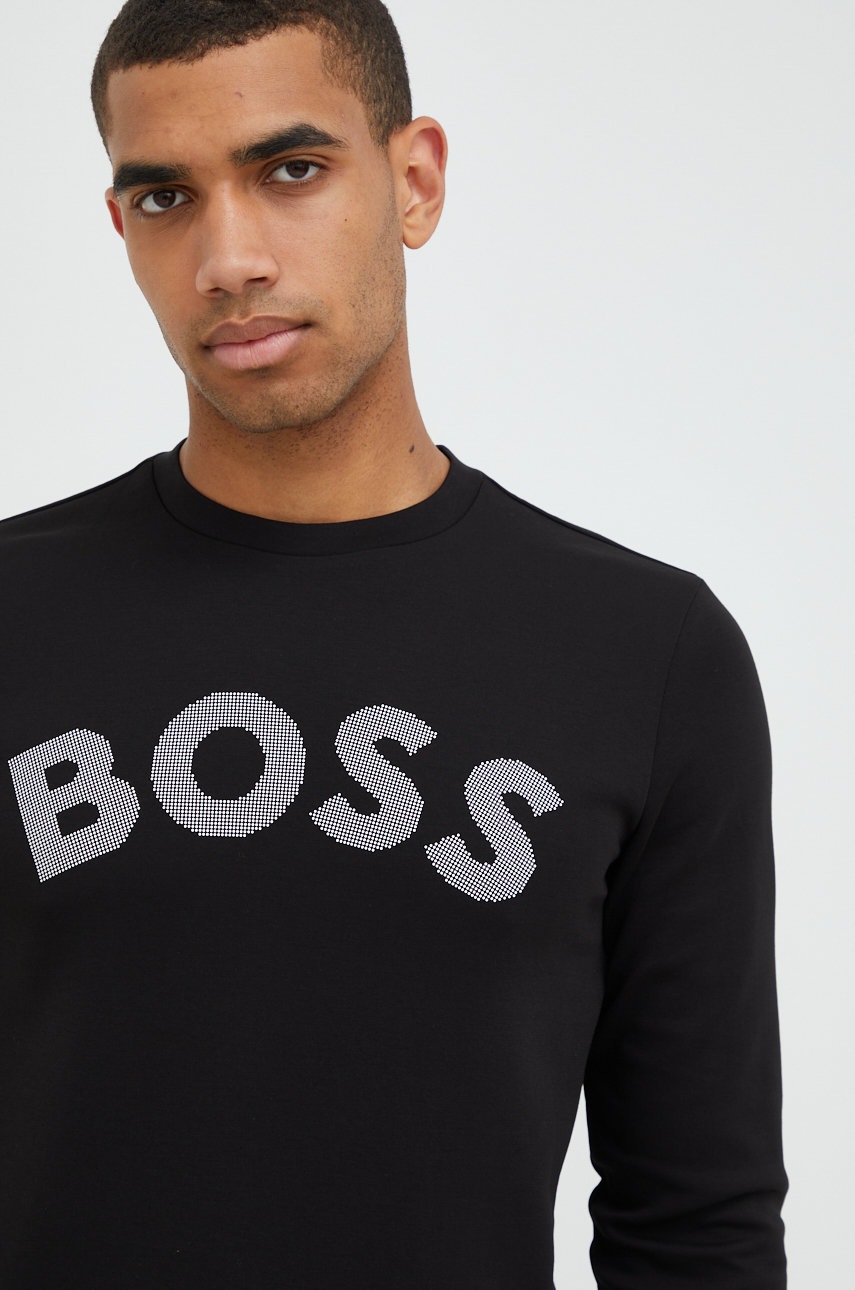 

Кофта BOSS Boss Athleisure мужская цвет чёрный с принтом