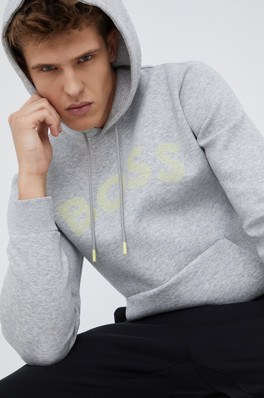 

Кофта Boss Boss Athleisure чоловіча колір сірий з принтом
