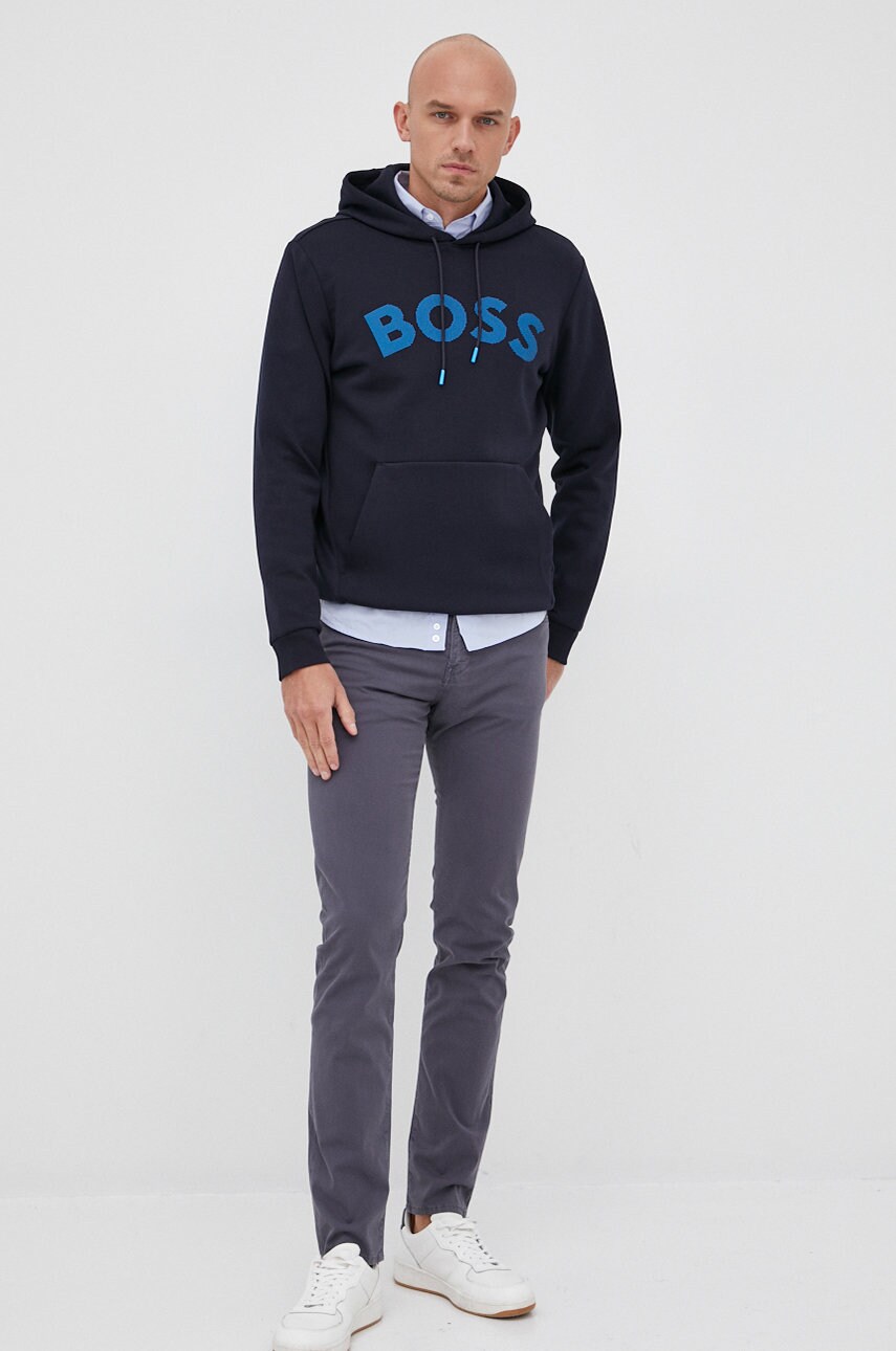 

Кофта Boss Boss Athleisure мужская цвет синий с принтом
