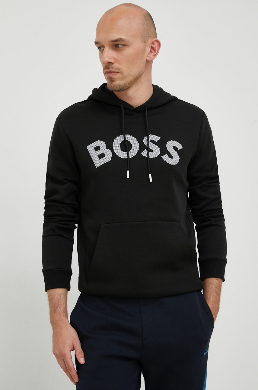 

Суичър Boss Boss Athleisure мъжки в черно с принт, Черен