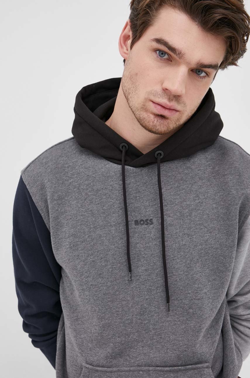

Суичър Boss Boss Casual мъжки в сиво с десен, Сив