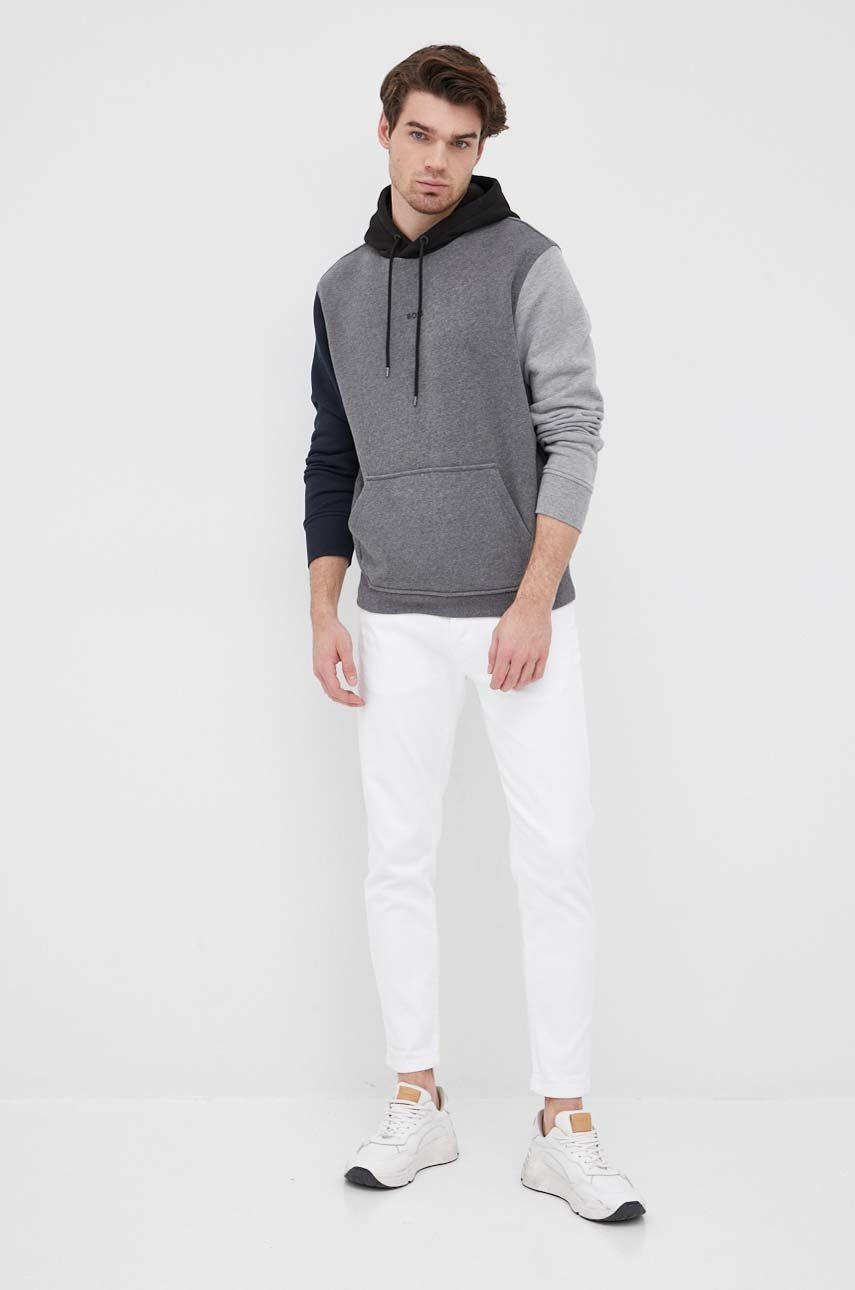 

Кофта Boss Boss Casual чоловіча колір сірий візерунок