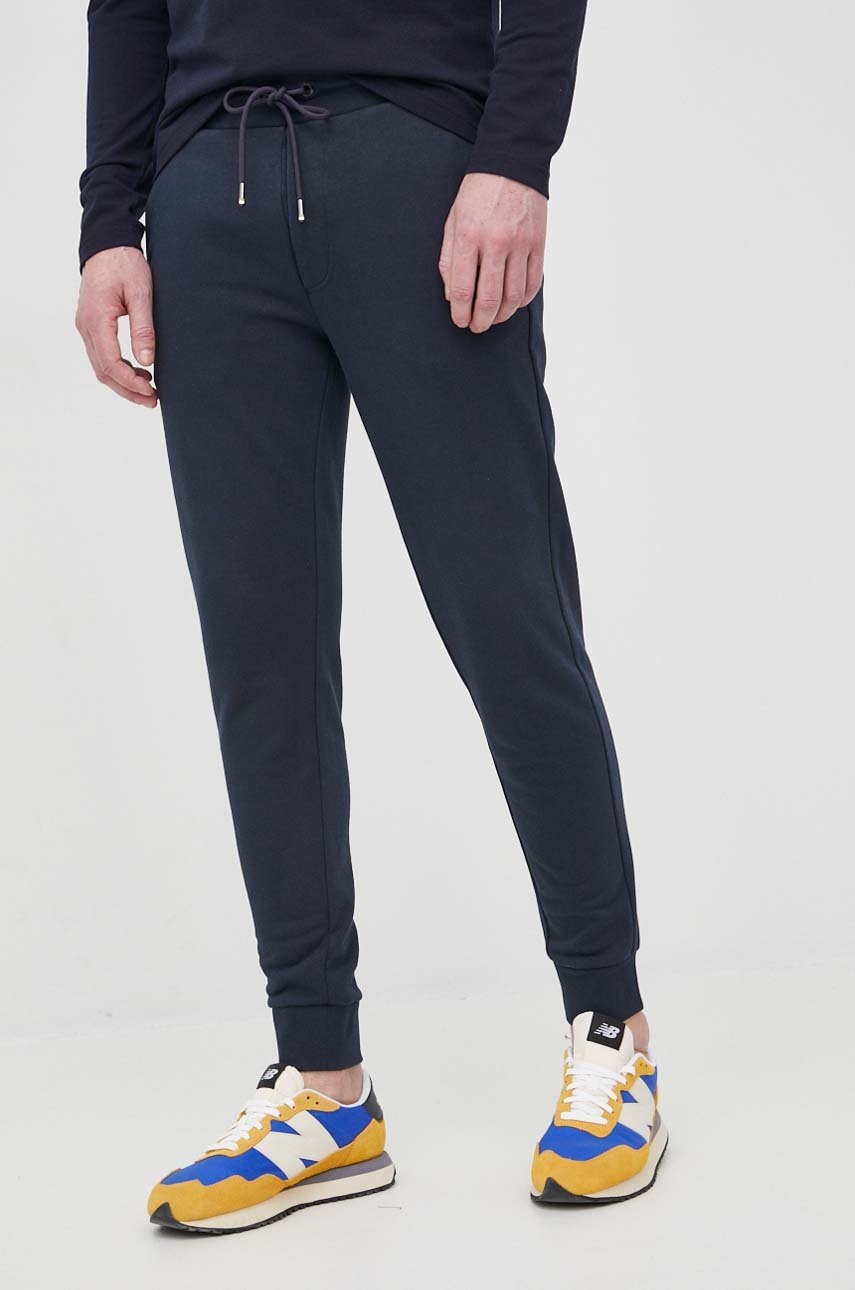 BOSS pantaloni de bumbac bărbați, culoarea bleumarin, uni 50471958