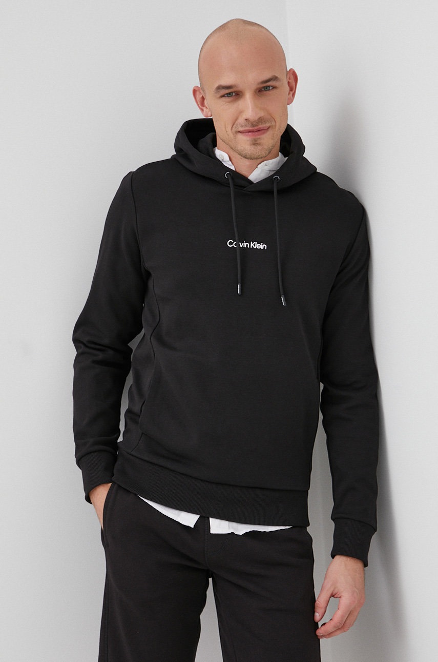 

Суичър Calvin Klein мъжки в черно с изчистен дизайн, Черен