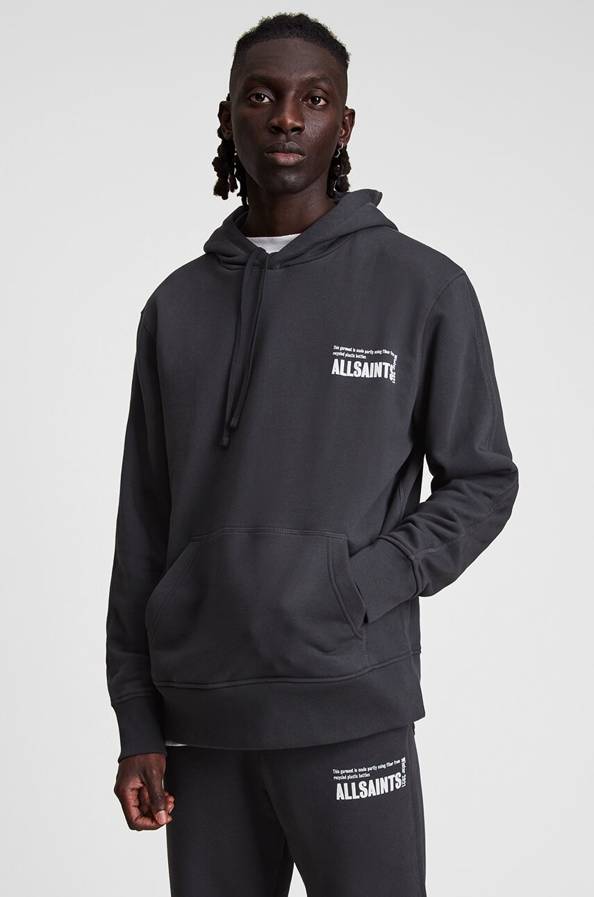 Allsaints bluza barbati, culoarea negru, neted