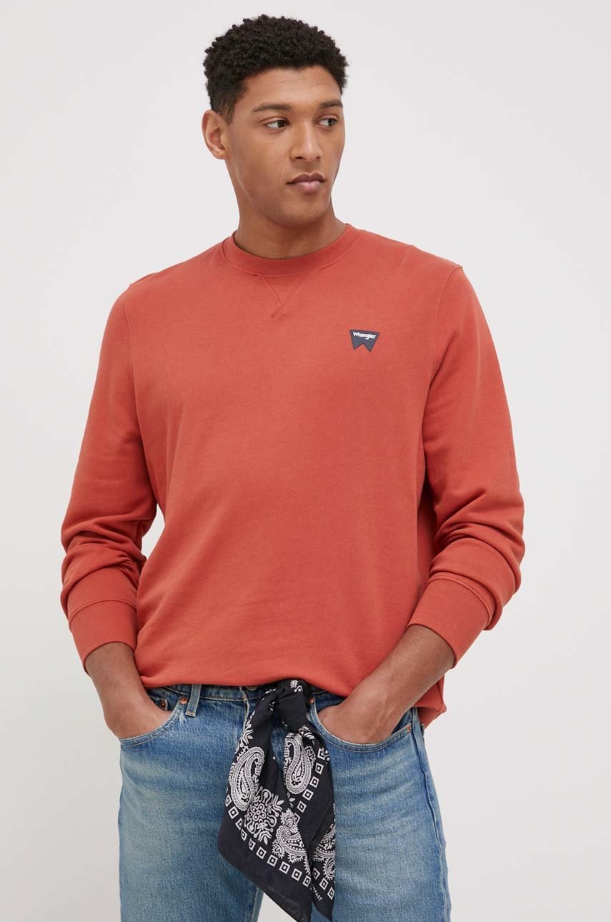 

Хлопковая кофта Wrangler мужская цвет оранжевый гладкая