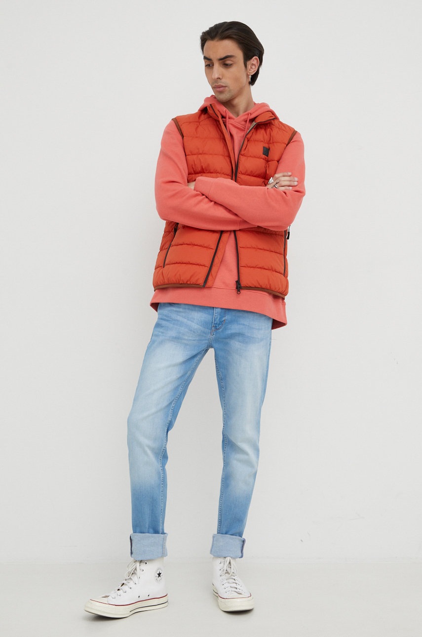 

Бавовняна кофта Wrangler чоловіча колір помаранчевий з принтом
