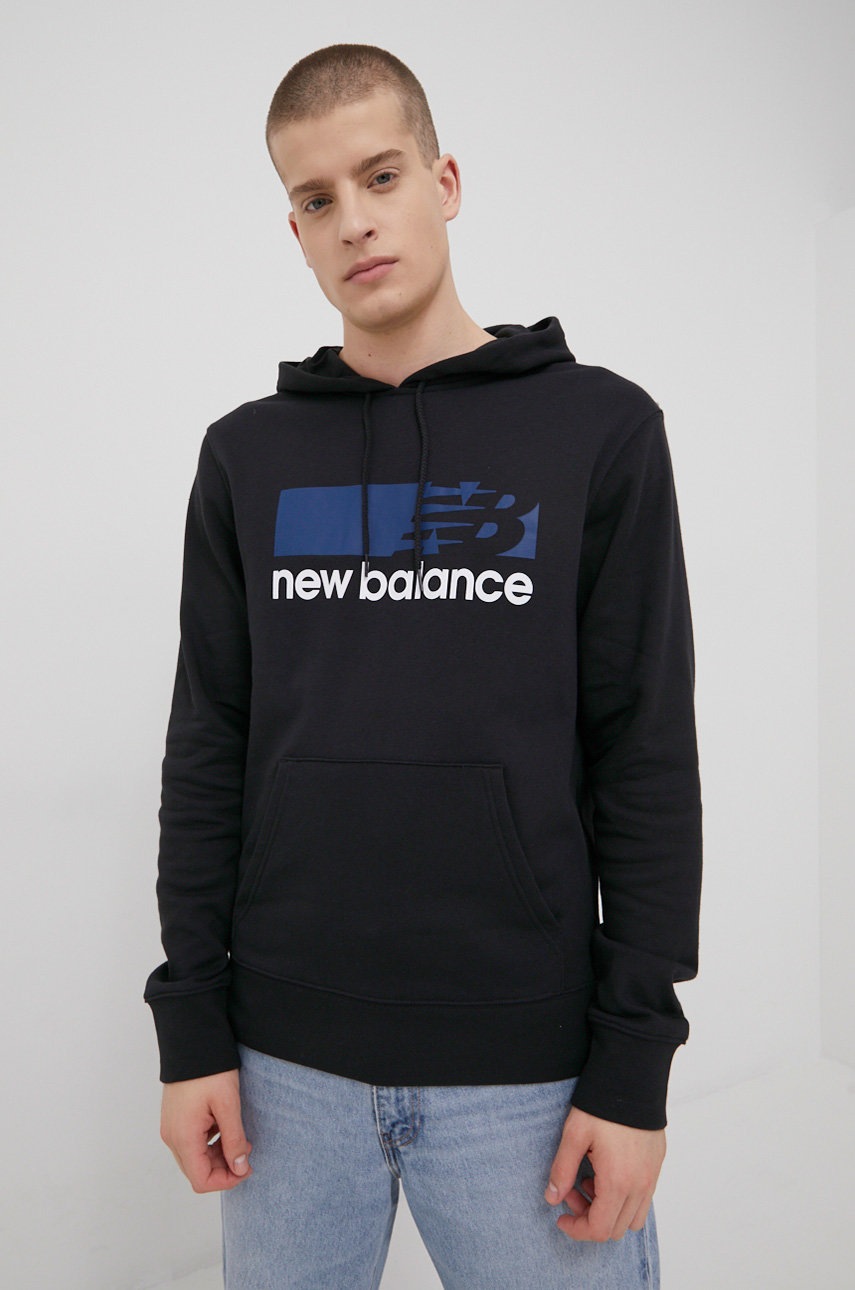 

Суичър New Balance MT13905BM мъжка в тъмносиньо с принт, Тъмносин