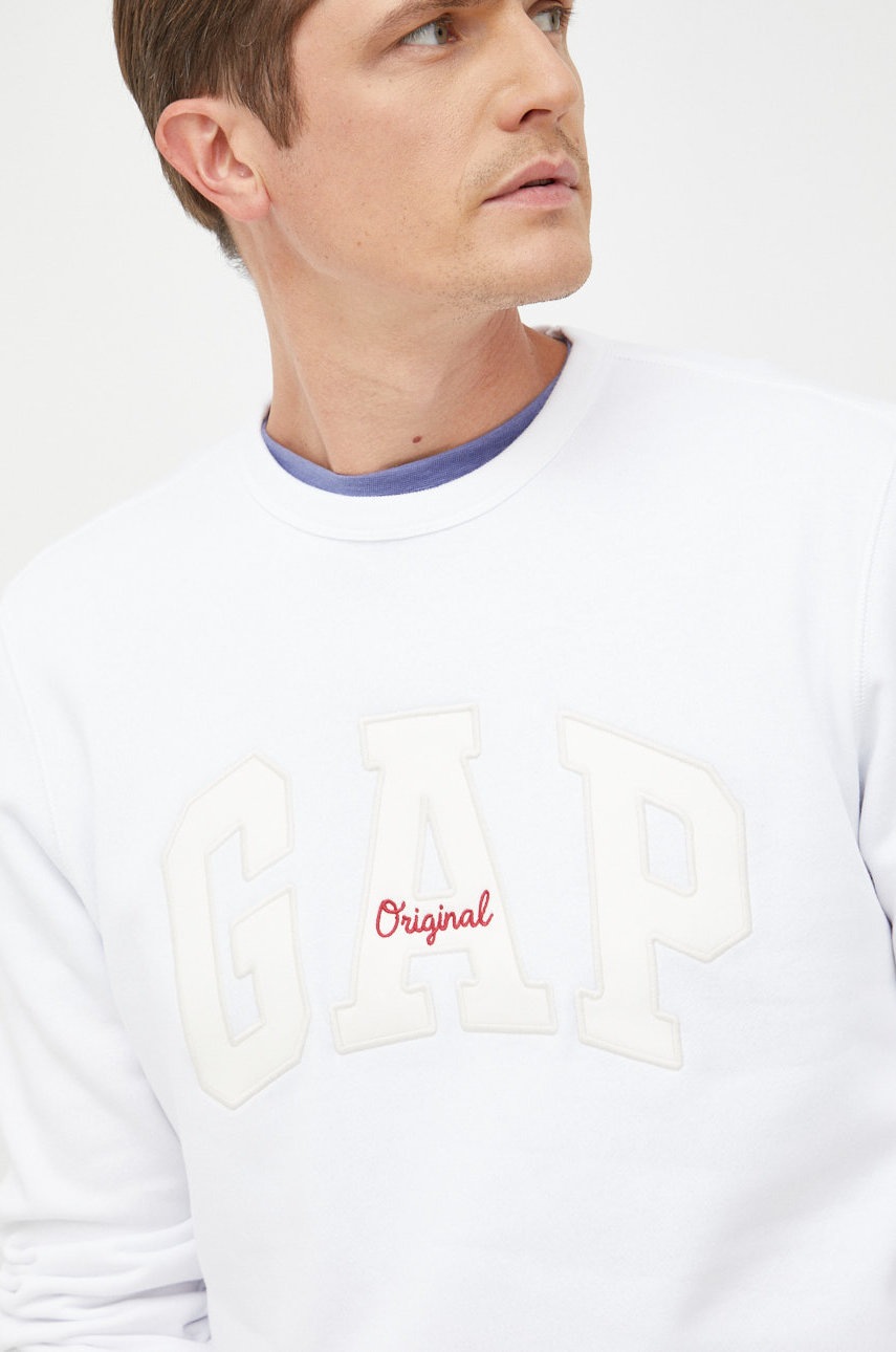 

Суичър GAP в бяло с апликация, Бял