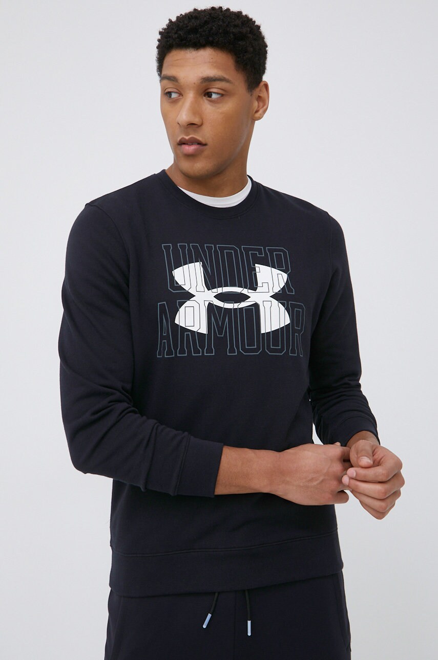 Under armour bluza 1370391 barbati, culoarea negru, cu imprimeu