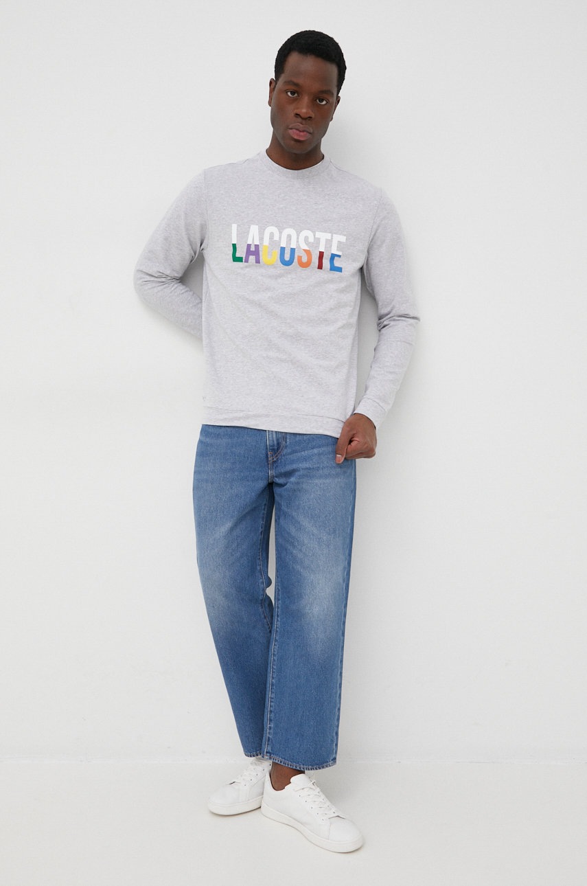 

Кофта Lacoste мужская цвет серый меланж