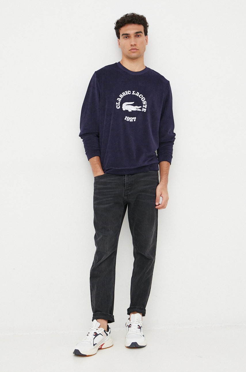 

Кофта Lacoste мужская цвет синий с принтом