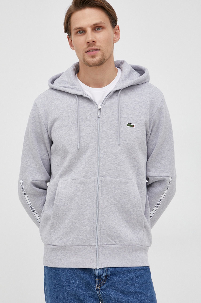

Кофта Lacoste мужская цвет серый с аппликацией