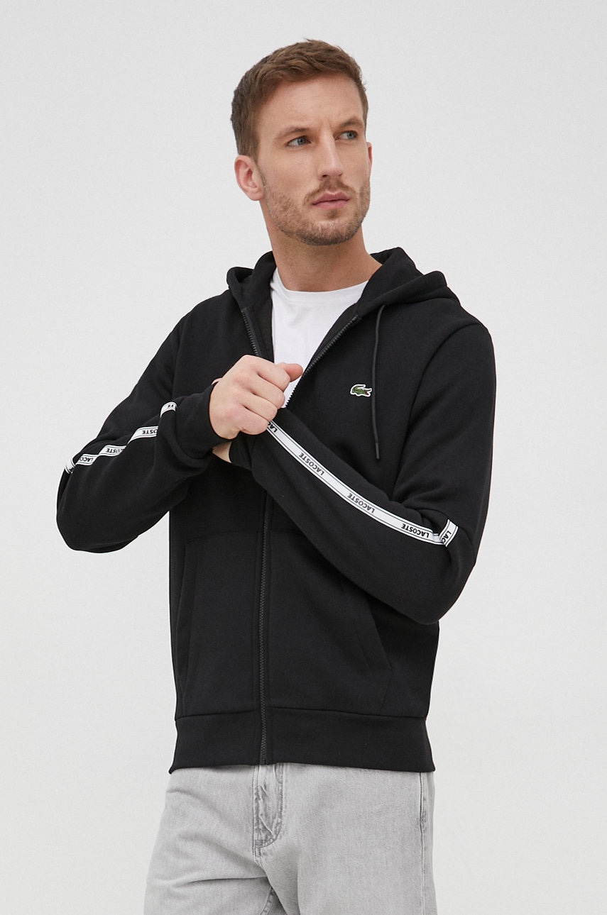 

Кофта Lacoste мужская цвет чёрный с аппликацией